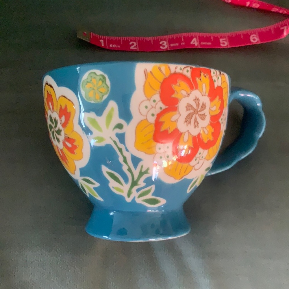 Dutch wax  mug handpainted ceramic